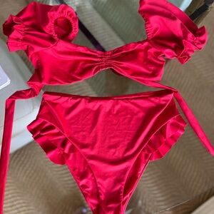 Agua Bendita Ruffled Bikini Set
